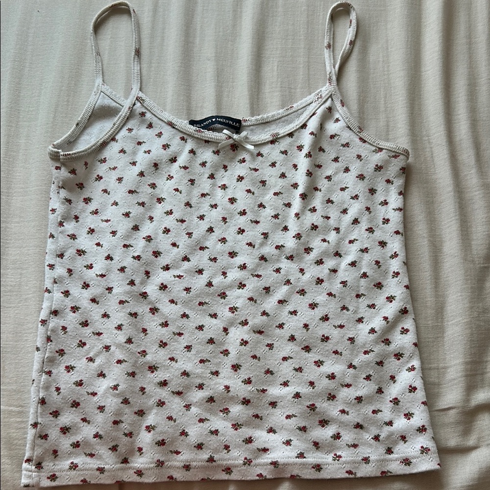 Brandy Melville Cream Floral Camisole
